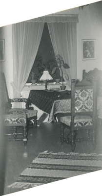 Interiör i vardagsrum, Strängnäs 1950-tal
