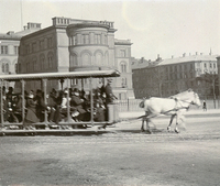 Hästspårvagn vid Norra Latin Stockholm