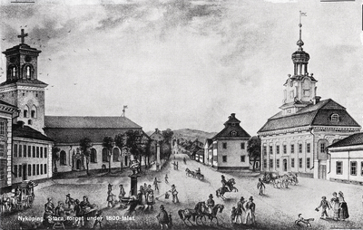 Stora torget i Nyköping under 1800-talet