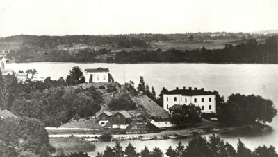 Nabbkullen med punschverandan och det nybyggda lasarettet i Strängnäs.