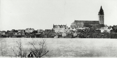 Norra sidan av Strängnäs kort före 1871 års brand.