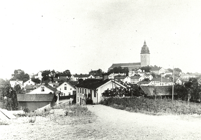 Kvarnbackens hus i Strängnäs utefter Kvarngatan ca 1890-tal