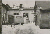 Rivningsfastigheter vid hörnet Västra Kvarngatan/Västra Trädgårdsgatan i Nyköping 1962