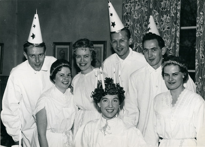 Gruppfoto, luciatåg år 1958
