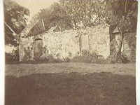 Nykyrka kyrka, kyrkoruinens ena långsida, foto före 1929