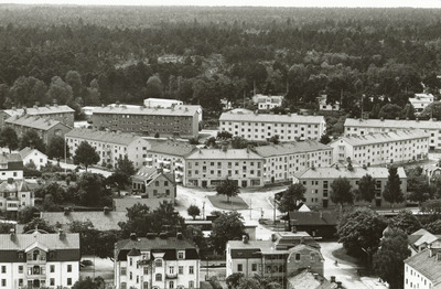 Strängnäs, utsikt från domkyrkotornet åt sydväst.