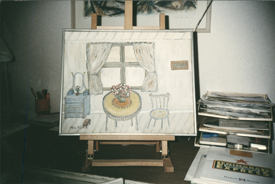 En av de tavlor Bertil Nyman målat, 1990