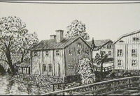 Behmbron i Nyköping, teckning av Knut Wiholm