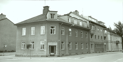 Hörnet Järnvägsgatan-Nygatan i Strängnäs.