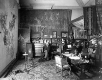 Konstnären Julius Kronberg och hans hustru Ellen, i sin ateljé år 1897