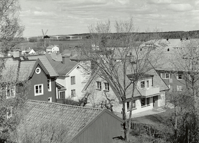 Utsikt åt nordnordväst från den f.d. fotoateljén Mäster Olofsg. 1 i Strängnäs