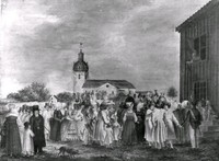 Bröllopsfölje av August Emanuel Neijber (1820-1914)