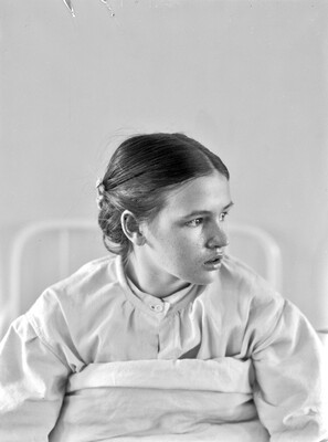 Patient på Nyköpings hospital, 1920-tal.