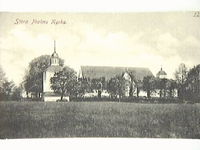 Vykort, Stora Malms kyrka med klockstapel