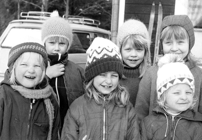 Skidåkning, Forssa IK i Flen, gruppfoto från 1970-talet