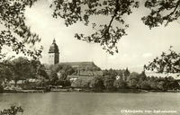 Vykort, Strängnäs domkyrka från Djäkneholmen