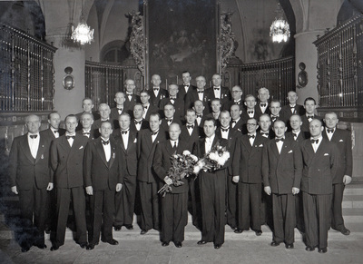 Manskören SN i Nyköping firar 40 år 1947
