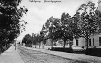 Vykort, Järnvägsgatan i Nyköping, tidigt 1900-tal