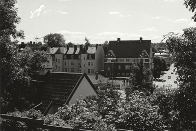 Utsikt från Kvarnkullen mot kv. Norrtull i Strängnäs
