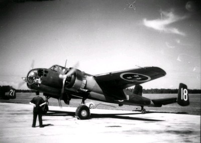 Stridsflygplanet B 18 vid F11 år 1949