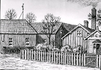 Gårdsinteriör från gamla Lasarettsgränd 4, nuvarande S:t Annegatan 4 i Nyköping