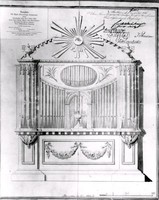 Original tillhör församlingen, ritning till orgelfasad gillad 1806.