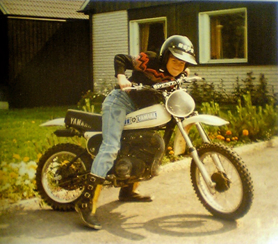 Andreas Bovin på sin knattecross i Torshälla ca 1979-81