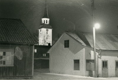 Mariefreds kyrka i fasadbelysning