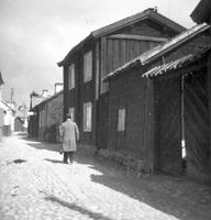 Gata i kvarteret Syskrinet i Strängnäs, 1942