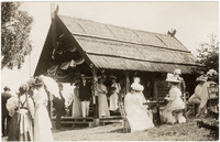 Hydda vid marknaden i Schedewij år 1909, i närvaro av kungligheter