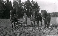 Vårbruk vid Löten i Råby, Erik och Evert Lindkvist, 1920-tal