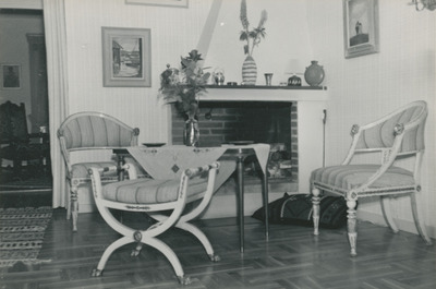 Interiör med öppen spis, Strängnäs 1950-tal