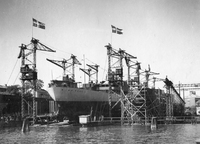 Sjösättning i Göteborg 12 juli 1945 av A-B Disas M.S. ”Yvonne”